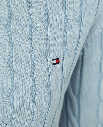 Tommy Hilfiger pullover cable lichtblauw | Regular-fit