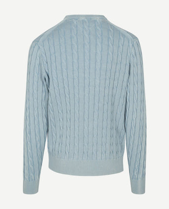 Tommy Hilfiger pullover cable lichtblauw | Regular-fit