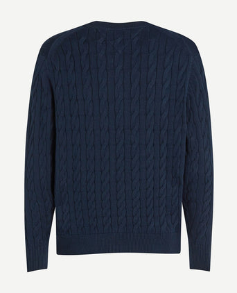 Tommy Hilfiger pullover cable donkerblauw | Regular-fit