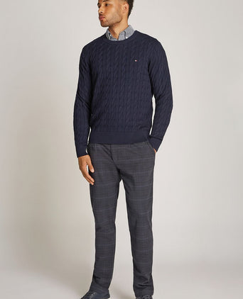 Tommy Hilfiger pullover cable donkerblauw | Regular-fit