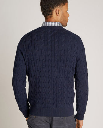 Tommy Hilfiger pullover cable donkerblauw | Regular-fit