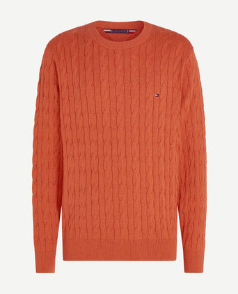 Pullover cable oranje