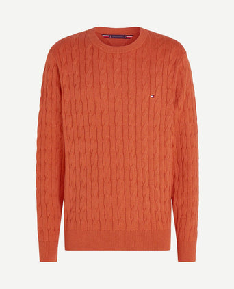 Pullover cable oranje