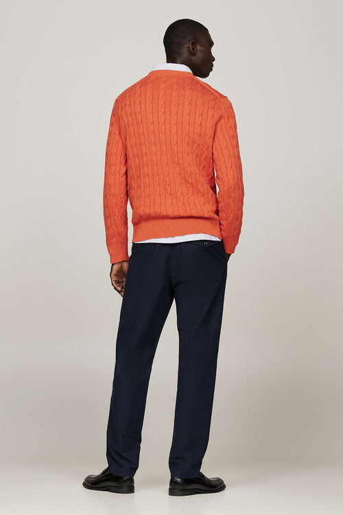 Pullover cable oranje
