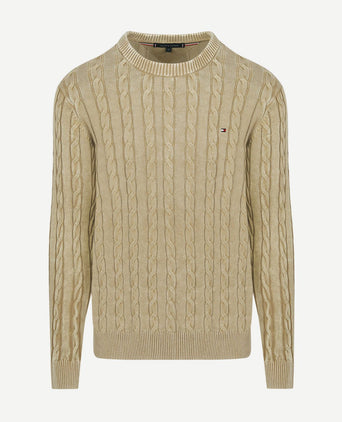 Tommy Hilfiger pullover cable sandalwood | Regular-fit