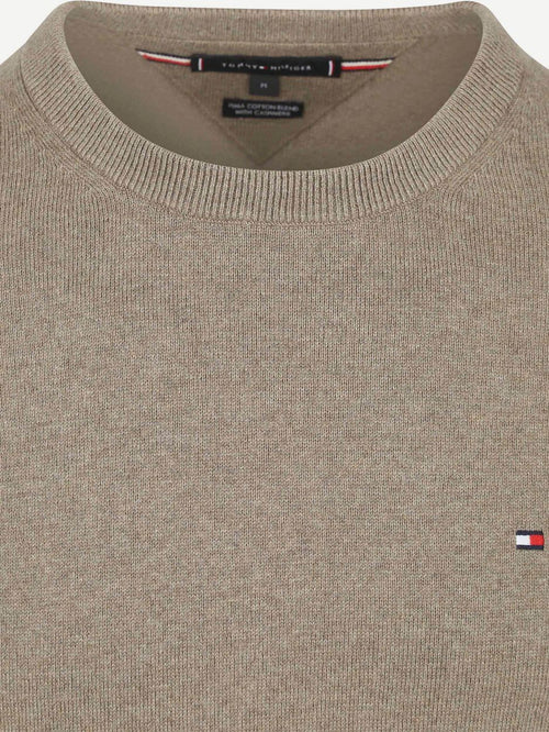 Tommy Hilfiger pullover cotton kashmir taupe | Regular-fit