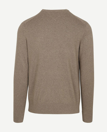 Tommy Hilfiger pullover cotton kashmir taupe | Regular-fit