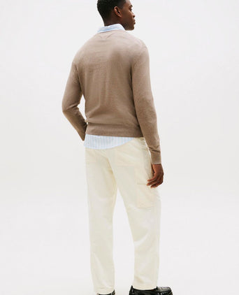 Tommy Hilfiger pullover cotton kashmir taupe | Regular-fit