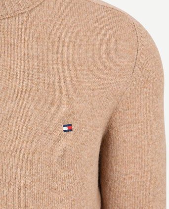 Pullover halve rits lambswool safari canvas heather