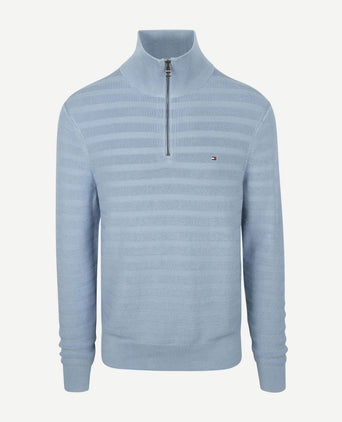 Pullover halfzip structure indigo