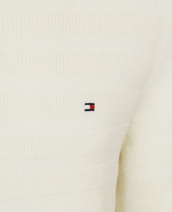 Tommy Hilfiger pullover halfzip structure ivory | Regular-fit