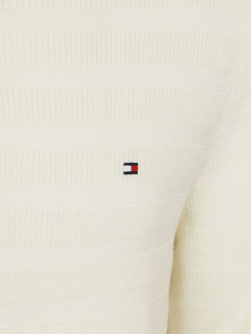 Tommy Hilfiger pullover halfzip structure ivory | Regular-fit