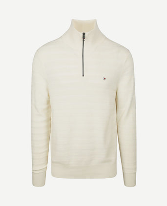 Pullover halfzip structure ivory