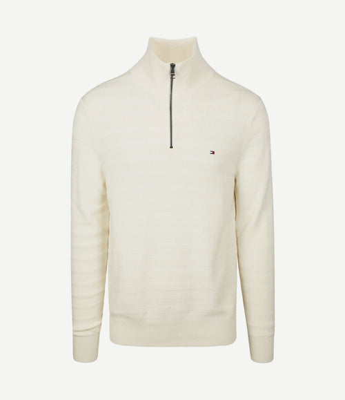 Pullover halfzip structure ivory