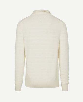Pullover halfzip structure ivory