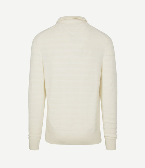 Pullover halfzip structure ivory