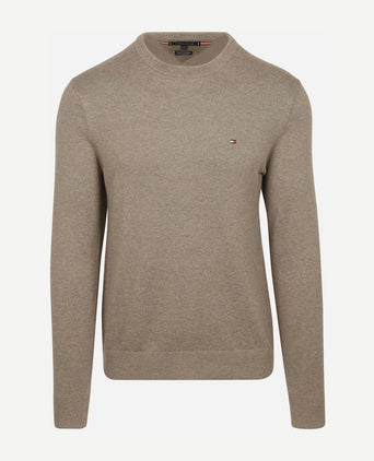 Tommy Hilfiger pullover cotton kashmir taupe | Regular-fit