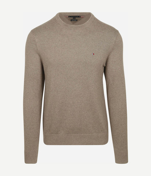 Tommy Hilfiger pullover cotton kashmir taupe | Regular-fit