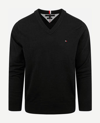 Tommy Hilfiger pullover v-hals zwart | Regular-fit