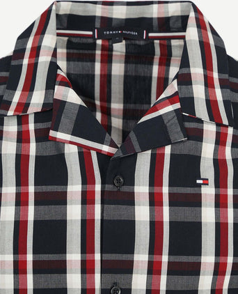 Pyjama set ruit donkerblauw