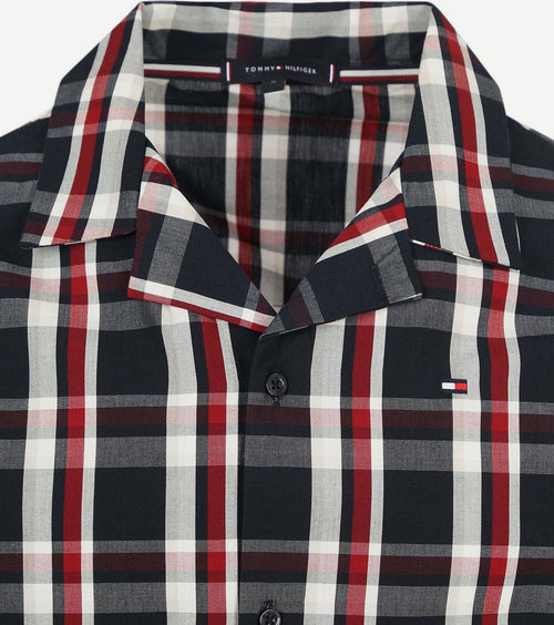 Pyjama set ruit donkerblauw