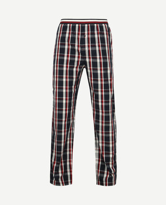 Pyjama set ruit donkerblauw
