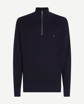 Tommy Hilfiger racking half-zip structure donkerblauw | Regular-fit
