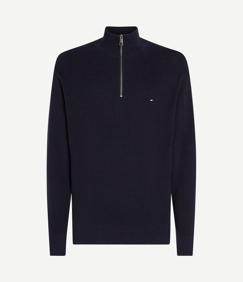 Racking half-zip structure donkerblauw
