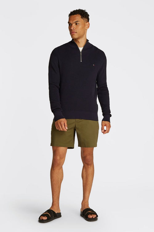 Tommy Hilfiger racking half-zip structure donkerblauw | Regular-fit