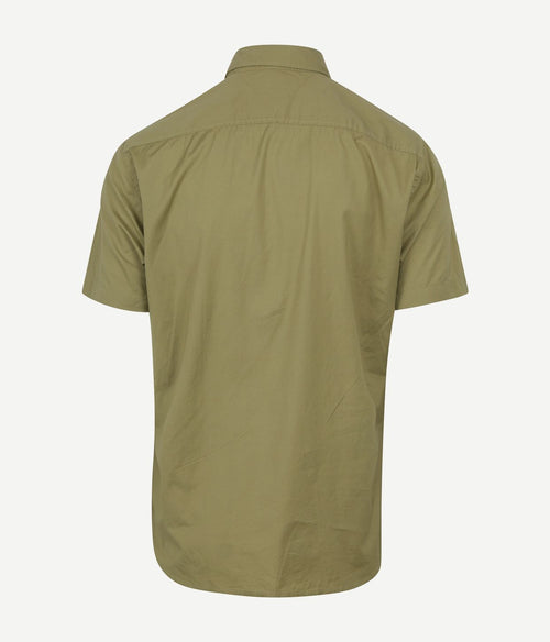 Tommy Hilfiger short sleeve overhemd flex groen | Regular-fit
