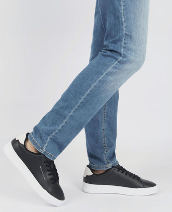 Tommy Hilfiger sneaker leather court donkerblauw