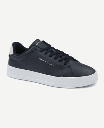 Tommy Hilfiger sneaker leather court donkerblauw