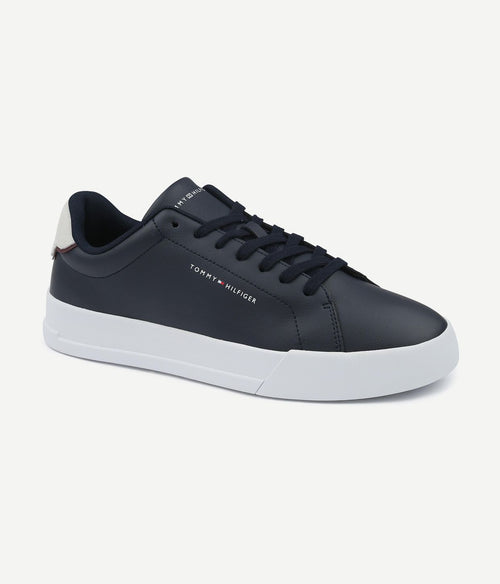 Tommy Hilfiger sneaker leather court donkerblauw