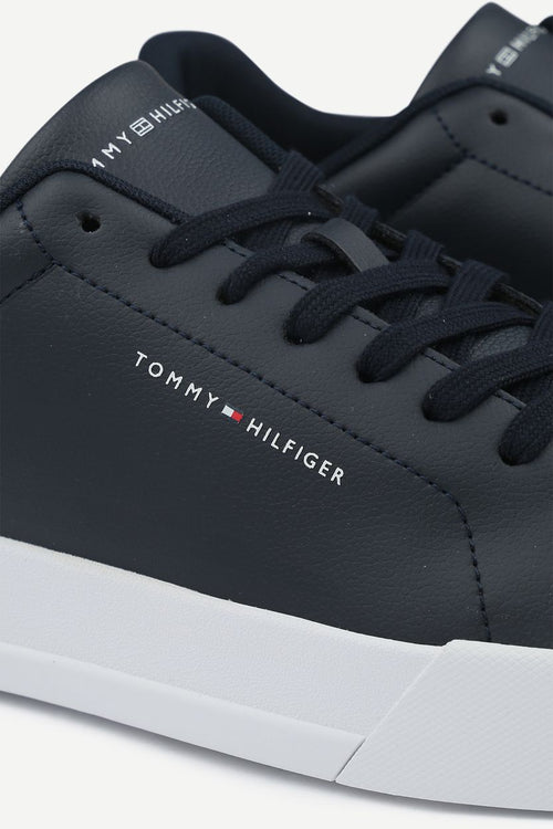 Tommy Hilfiger sneaker leather court donkerblauw