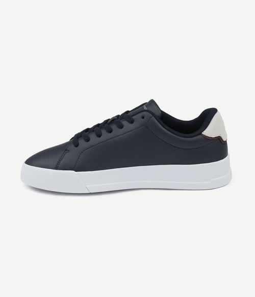 Tommy Hilfiger sneaker leather court donkerblauw