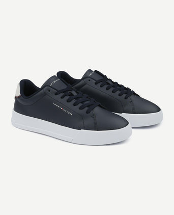 Tommy Hilfiger sneaker leather court donkerblauw