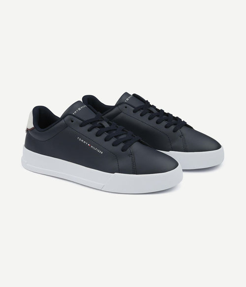 Tommy Hilfiger sneaker leather court donkerblauw