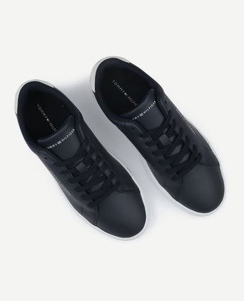 Tommy Hilfiger sneaker leather court donkerblauw