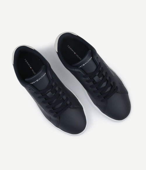 Tommy Hilfiger sneaker leather court donkerblauw