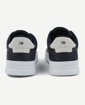 Tommy Hilfiger sneaker leather court donkerblauw