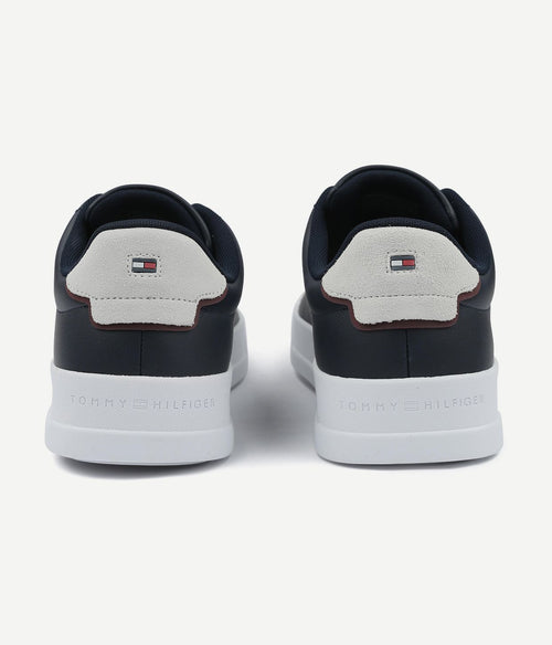 Tommy Hilfiger sneaker leather court donkerblauw
