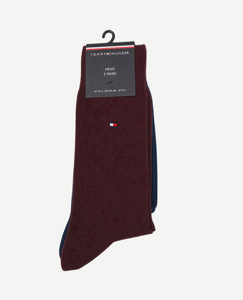 Classic (2-pack) sokken donkerblauw bordeaux