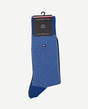 (2-pack) sokken birdseye blauw 033