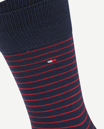 Sokken 2 paar donkerblauw streep