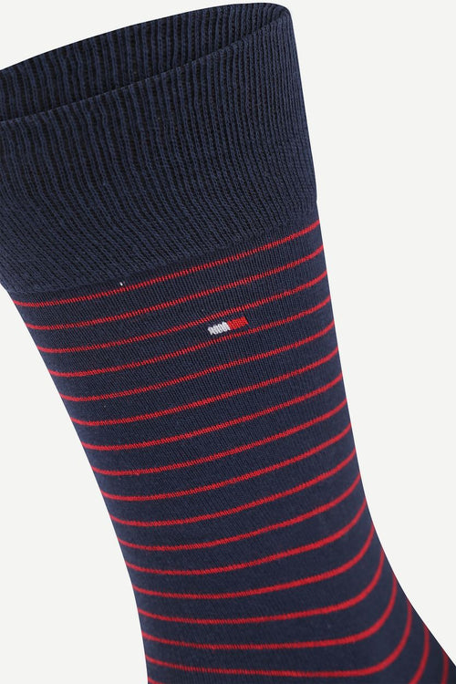 Sokken 2 paar donkerblauw streep