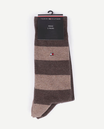Tommy Hilfiger sokken 2 paar rugby bruin