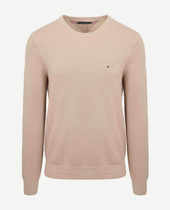 Tommy Hilfiger structure trui beige | Regular-fit
