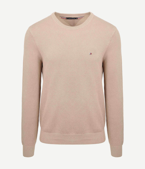 Tommy Hilfiger structure trui beige | Regular-fit