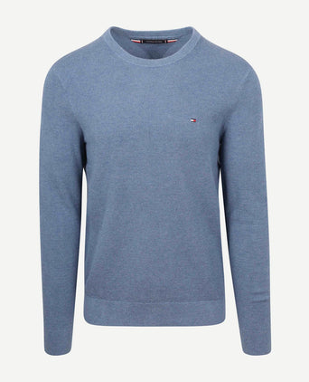 Tommy Hilfiger structure trui blauw | Regular-fit