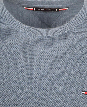 Tommy Hilfiger structure trui blauw | Regular-fit
